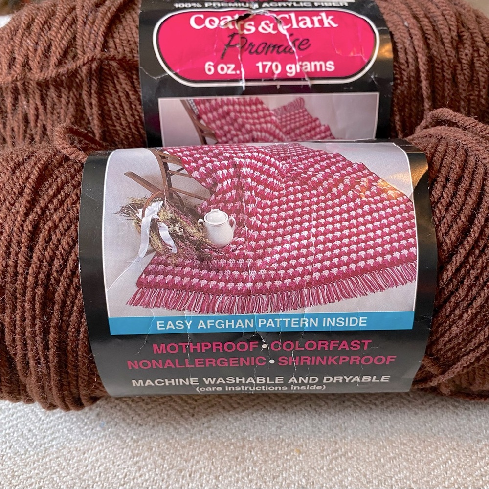 Coats & Clark Promise Yarn set of 3 Coffee color - Picture 4 of 5